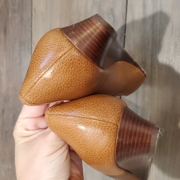 Michael Michael Kors Women Dress Wedge leather shoes Peep Toe sz 7M - Picture 7 of 13